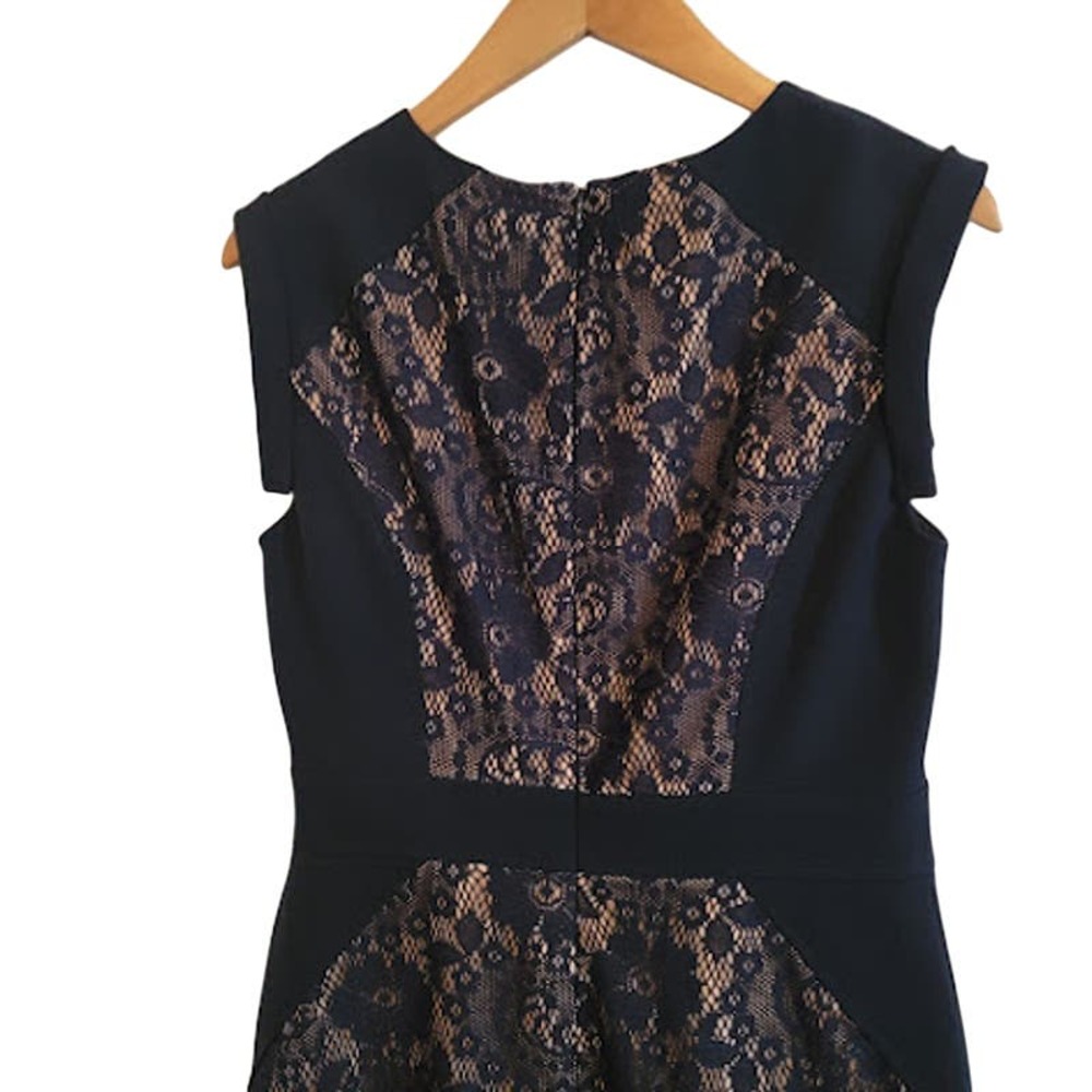 Adrianna Papell- Navy blue lace dress- size 8 - Picture 6 of 9